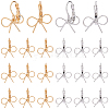 10 Piars 2 Colors Bowknot Brass Laverback Earrings for Women EJEW-SC0001-92-1