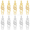 10Pcs 2 Colors Rack Plating Brass Micro Pave Clear Cubic Zirconia Watch Band Clasps ZIRC-DC0001-08-1