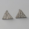 304 Stainless Steel Textured Geometry Stud Earring Findings with Hole STAS-WH0027-54H-2