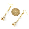 Alloy Enamel Eiffel Tower Dangle Earrings with Imitation Pearl Beaded EJEW-JE05422-03-2