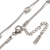 304 Stainless Steel Oval Snake Chain Necklaces NJEW-H046-03P-3