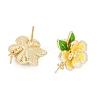 Brass Enamel Stud Earring Findings LS-ZIRC-P122-08G-2