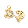 Brass Micro Pave Clear Cubic Zirconia Charms KK-Z044-17A-2