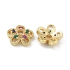 Brass Micro Pave Cubic Zirconia Bead Caps ZIRC-F141-12G-02-2