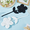 2Pcs 2 Colors Polyester & Cotton Flower Lapel Pins for Clothes JEWB-CY0001-05-4