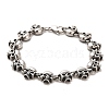 304 Stainless Steel Skull Link Chain Bracelets BJEW-E094-09AS-1