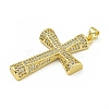 Rack Plating Brass Pave Cubic Zirconia Pendants KK-U029-02G-01-2