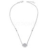TINYSAND Clover 925 Sterling Silver Cubic Zirconia Pendant Necklaces TS-N339-S-2