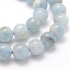 Natural Aquamarine Beads Strands G-P335-01-8mm-3