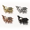 Brass Micro Pave Black Cubic Zirconia Lobster Claw Clasps ZIRC-I052-05-1