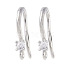 Brass Micro Pave Cubic Zirconia Earring Hooks KK-U008-09P-1