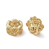 Clover Brass Clear Cubic Zirconia European Beads KK-D228-22G-1
