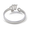 Non-Tarnish Constellations 304 Stainless Steel Open Cuff Ring for Women RJEW-L122-001P-09-3