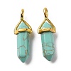 Synthetic Turquoise Pointed Pendants G-K329-10G-2