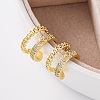 Rack Plating Brass Micro Pave Clear Cubic Zirconia Cuff Earrings EJEW-H147-14G-2