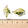 Inner Dried Flower Transparent Resin Pendants RESI-A043-02C-3