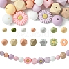 48Pcs 14 Styles Food Grade Eco-Friendly Silicone Focal Beads DIY-YW0008-83E-1