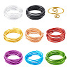 Fashewelry 8 Roll 8 Colors Round Aluminum Wire AW-FW0001-03-11