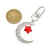 7Pcs 7 Colors Moon with Star Glass & Alloy Pendant Decoration HJEW-JM02109-3