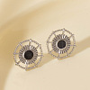 Vintage French Style Stainless Steel Sun Stud Earrings BK1028-1-1