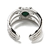 Natural Malachite Adjustable Rings RJEW-K269-10P-06-3