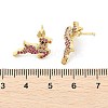 Horse Brass Micro Pave Cubic Zirconia Stud Earrings EJEW-M077-13G-3