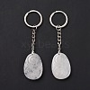 Natural Quartz Crystal Teardrop with Spiral Pendant Keychain KEYC-A031-02P-06-1