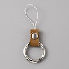 Leather and Zinc Alloy Mobile Phone Finger Rings AJEW-WH0307-53A-1