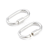 Rhodium Plated 925 Sterling Silver Locking Carabiner Clasps STER-K173-20S-01-2