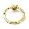 Rack Plating Brass Micro Pave Cubic Zirconia Adjustable Rings RJEW-H228-02G-02-3