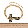 304 Stainless Steel Enamel Link Bracelets BJEW-P356-01B-G-5