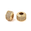 Brass Micro Pave Clear Cubic Zirconia Beads KK-B100-004G-2