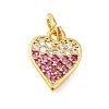 Rack Plating Brass Micro Pave Cubic Zirconia Pendants ZIRC-F142-14A-G-1