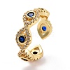 Evil Eye Cubic Zirconia Cuff Ring RJEW-E170-08G-1