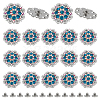 20Pcs Flower Zinc Alloy & Rhinestone & Glass Rivets BUTT-NB0001-84A-1