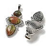 Natural Unakite Pendants G-Q158-04G-2