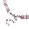 Natural Lepidolite/Purple Mica Stone Chip Beaded Necklace NJEW-JN04615-04-5