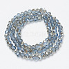 Electroplate Glass Beads Strands EGLA-A034-T1mm-K02-2