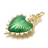 Rack Plating Brass Enamel Pendants KK-I720-27G-01-2
