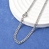 Tarnish Resistant 304 Stainless Steel Curb Chain/Twisted Chain Necklace Making STAS-A028-N108P-1