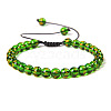 Natural Quartz Round Bead Adjustable Braided Bracelets UO3136-31-1