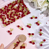 60Pcs Cherry Acrylic & Glass Pendants PALLOY-WH00017-3