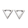 Tarnish Resistant 304 Stainless Steel Triangle Huggie Hoop Earrings STAS-H156-02A-P-1