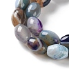 Natural Banded Agate (Dyed & Heated) Beads Strands G-M446-D01-01E-4