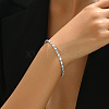 Elegant Brass Cubic Zirconia Chain Bracelets for Women's Daily Wear DT7615-1-1