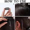 2Pcs 2 Colors Metal Hair Chain with Moon & Star Charms and Iron Hair Combs Clips OHAR-GF0001-35-6
