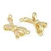 Brass Micro Pave Clear Cubic Zirconia Pendants KK-D109-01G-2