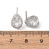 Brass Micro Pave Clear Cubic Zirconia Stud Earrings EJEW-C174-02G-P-5