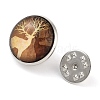 Round with Deer Glass Brooches JEWB-A022-01I-2