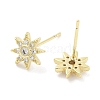 Brass Micro Pave Clear Cubic Zirconia Stud Earrings for Women EJEW-S217-E06-2